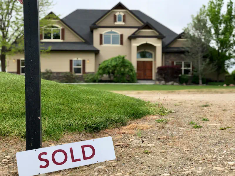 Sold sign in front of sprawling horse property in NW Meridian.